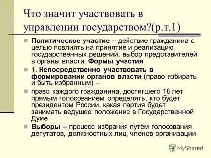 Способы участия граждан в политической