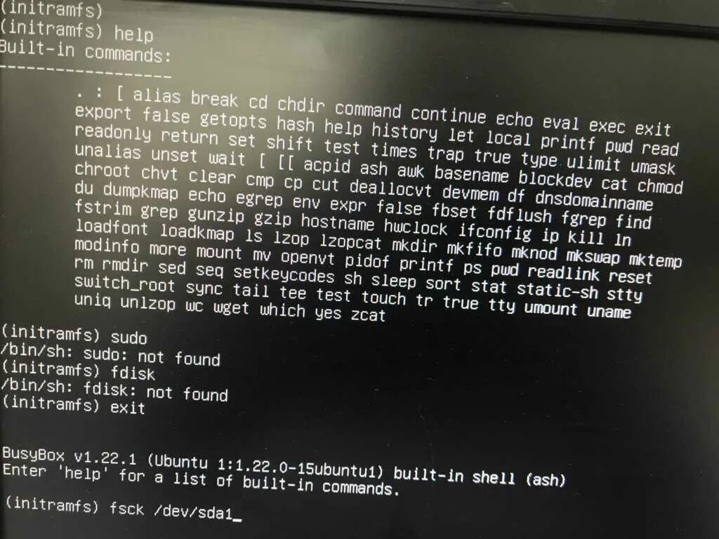 Initramfs не загружается. Initramfs не загружается