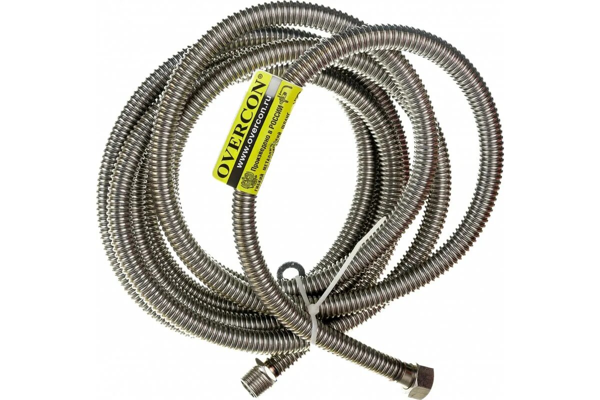 Оверкон. Оверкон. Сильфонная подводка для газа. Подводка сильфонная для газа overcon 3/4" 200 см г/г. Подводка сильфонная для газа overcon 3/4" 200 см г/г.