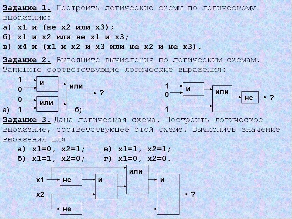 Построение логических схем Информатика 10 класс. Логические схемы задачи. Схема на логических элементах Информатика. Задачи на логические элементы. Логические элементы информатика 10 класс