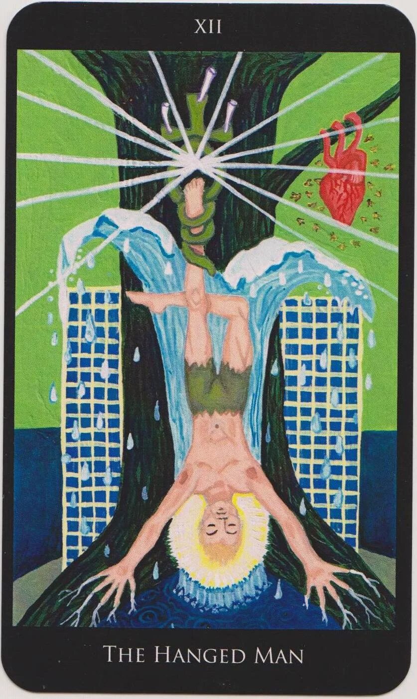 12 аркан личность. The hanged man Таро. Повешенный Таро Кроули. Повешенный Таро Алистера Кроули. Колода Таро Кроули Повешенный.