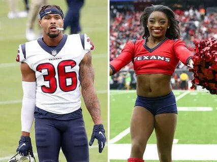 Simone Biles was giddy when her boyfriend, Jonathan Owens, was promoted.