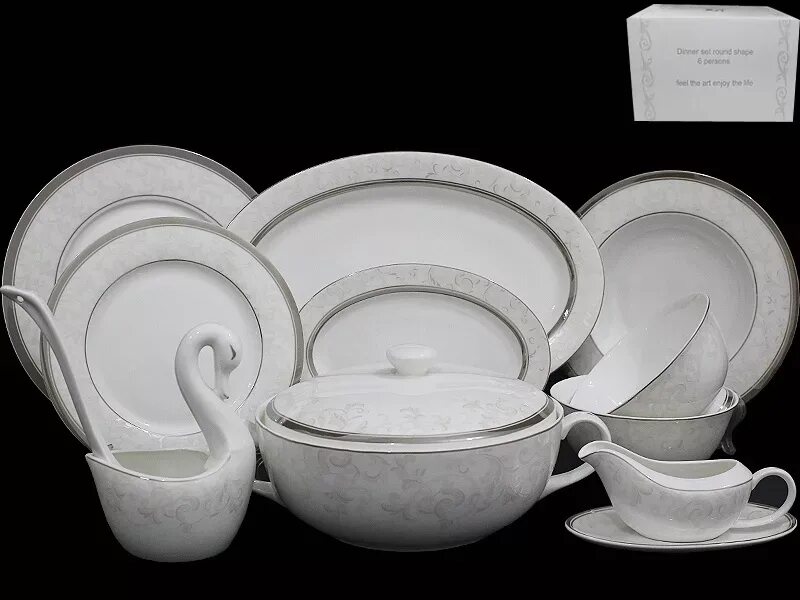 Столовый сервиз серый. Серый шелк(х0,5)костяной фарфор. Сервиз серый шелк ленарди. Набор столовой посуды серый. Обеденный сервиз lenardi серый шелк 6 персон 28предметов 125-122.