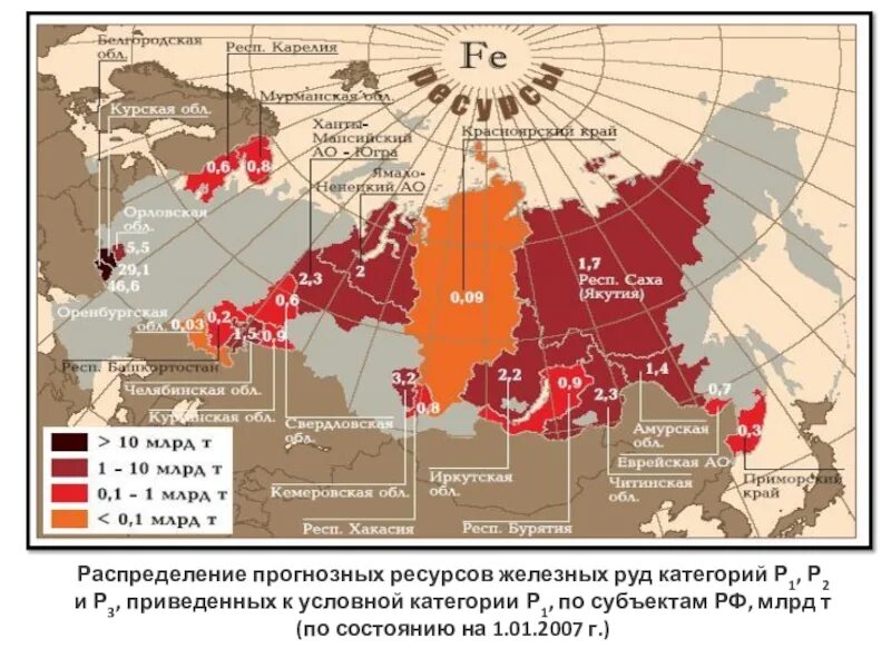 Районы добычи железной руды и угля. Районы добычи железной руды и угля
