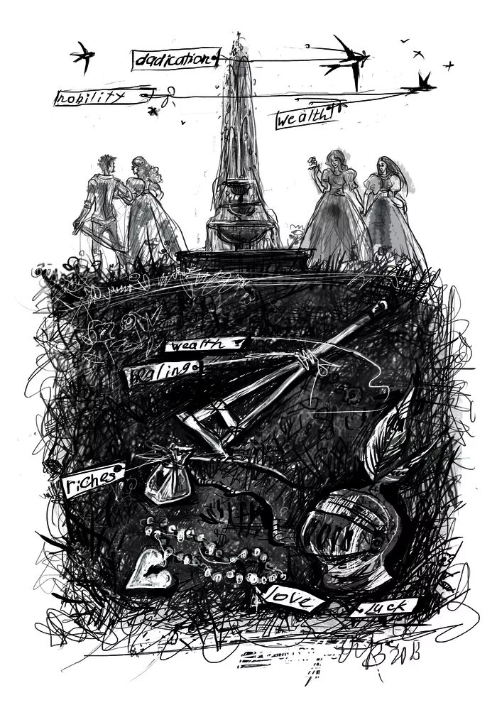 Сказка фонтан феи фортуны. Гарри поттер фонтан феи фортуны. Бард бидль фонтан феи фортуны. Сказка барда бидля о трех братьях. Фонтан феи фортуны иллюстрации.