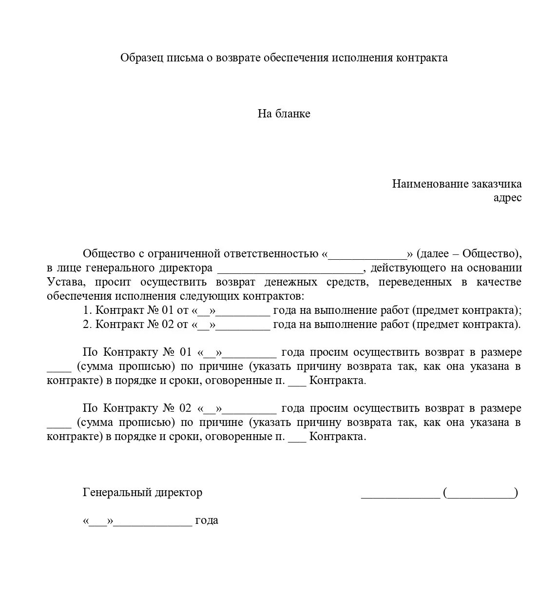 Возврат без исполнения. Возврат без исполнения