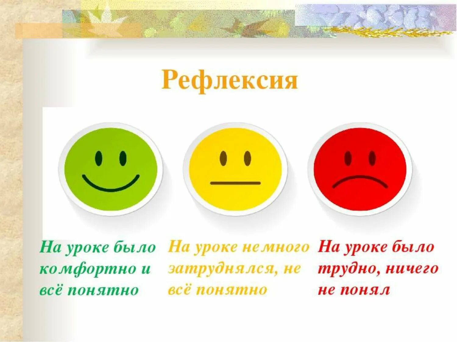 Рефлексия шаблоны. Смайлики для рефлексии. смайлики для рефлексии на уроке. рефлексия смайлики настроения. смайлики для самооценки.