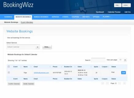 Admin booking