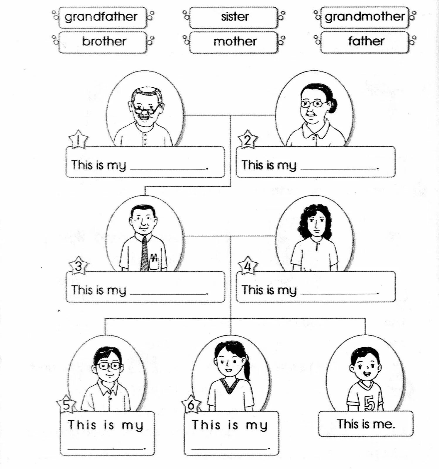 Brother grandfather. Family 3 класс Worksheets. Семья на английском языке Worksheets. Задания на тему семья.