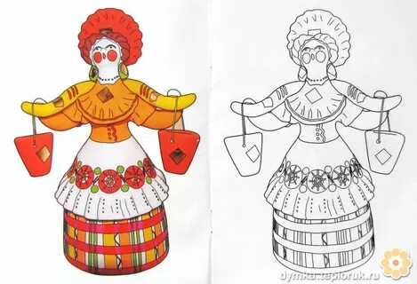 Нарисовать рисунок народной игрушки