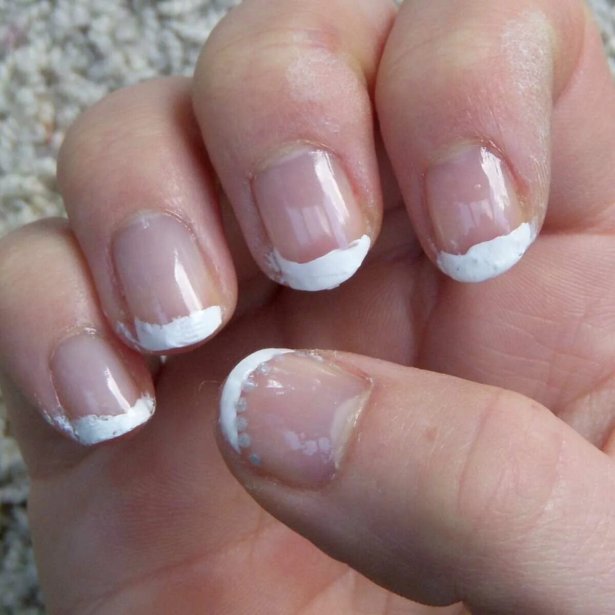 Домашний френч. Сделать французский маникюр в домашних условиях. Маникюр. Домашний френч. Домашний френч.