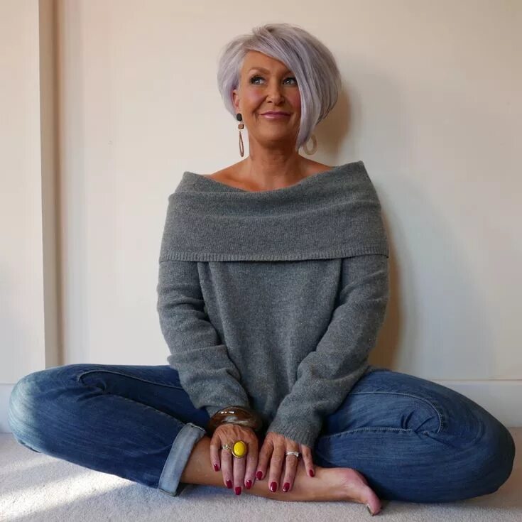 Nikol Johnson Showing off the gray on my coffee break! Copyright Photo: Rick Gom