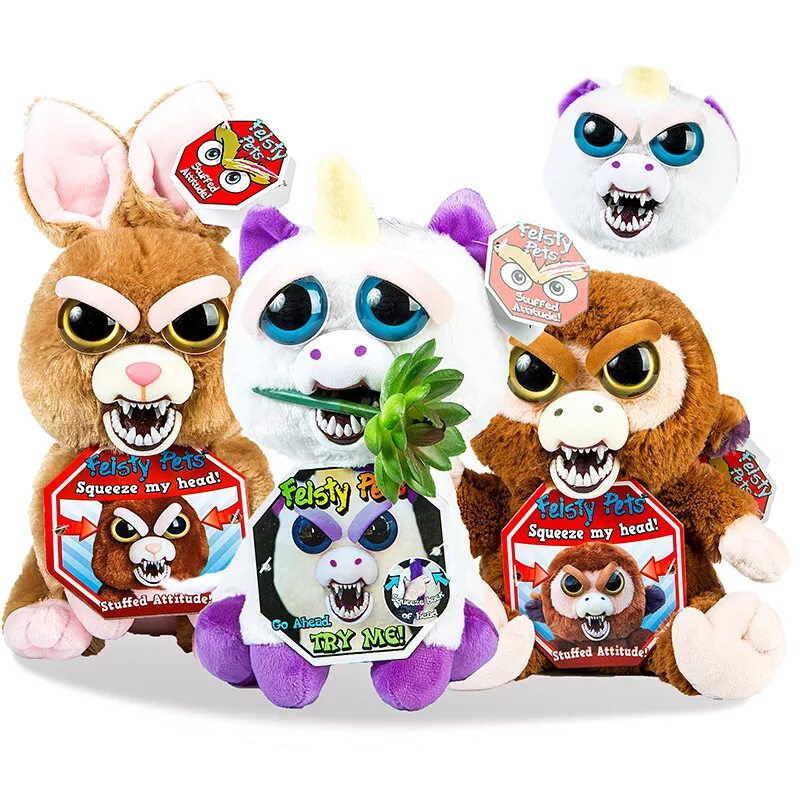 Игрушки 2019. Игрушка интерактивная feisty pets. злые игрушки feisty pets панда. feisty pets единорог.