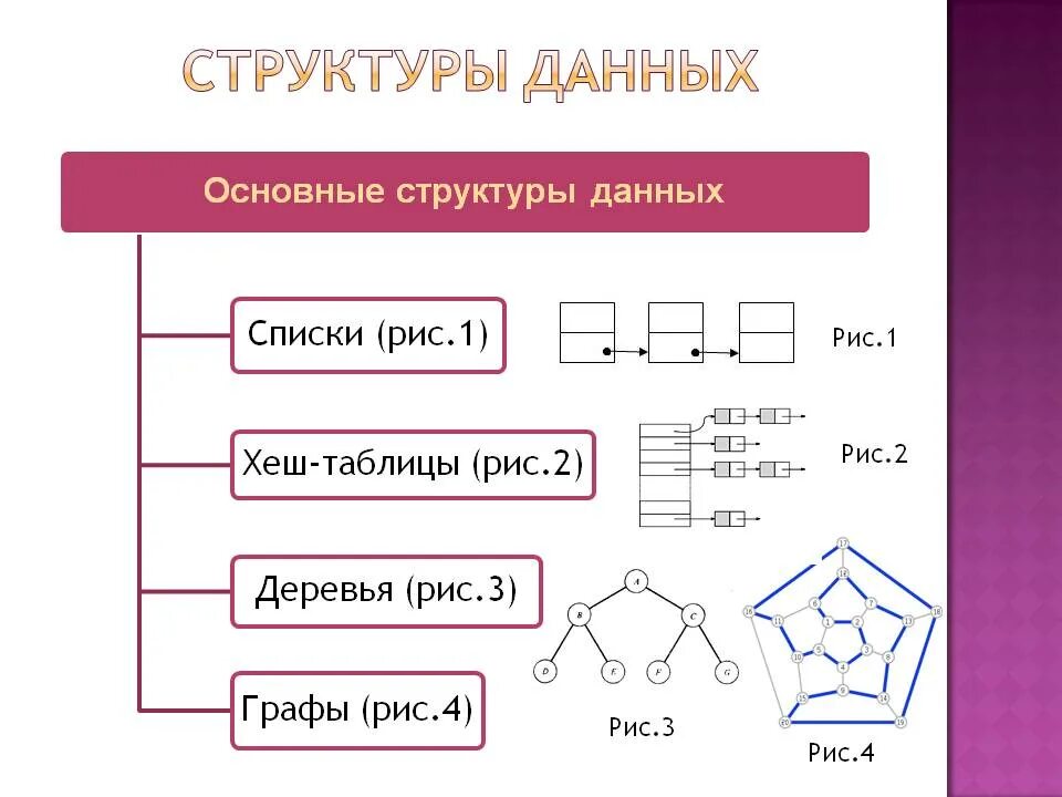 Варианты структурирования информации. Структуры данных в программировании. Виды структур данных в информатике. Типовые структуры данных. Основные типы структур данных.