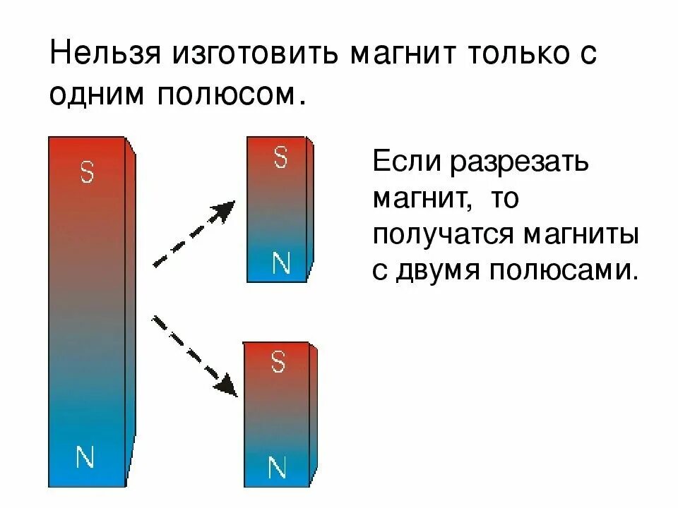 К северному полюсу магнита поднесли южный