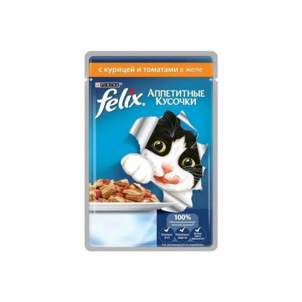 Корм д/кошек Felix с индейкой 85г. Felix влажный корм для кошек