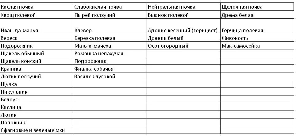 Какие сорняки на кислой почве