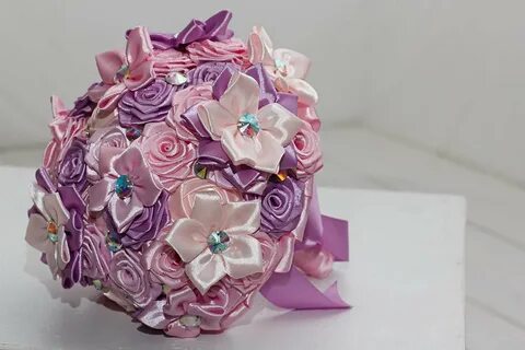 Как сделать букет из лент