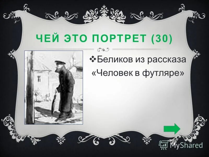 Человек в футляре презентация. Портрет Беликова человек в футляре. А П Чехов человек в футляре. Чей портрет. Беликов человек в футляре.