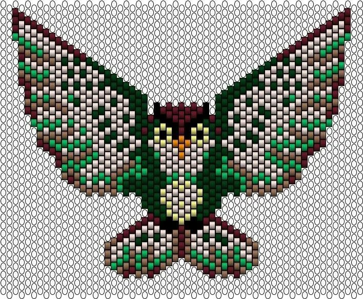 Плетение бисером сова схема Owl No1 Kandi Pattern