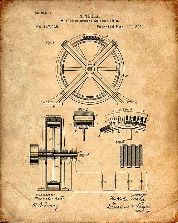 Tesla Method Of Operating And Lamps Patent Print Tesla patents, Nikola tesla, Ni