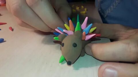 Как сделать ежика из воздушного пластилина