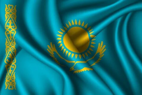 Развевающийся флаг казахстана