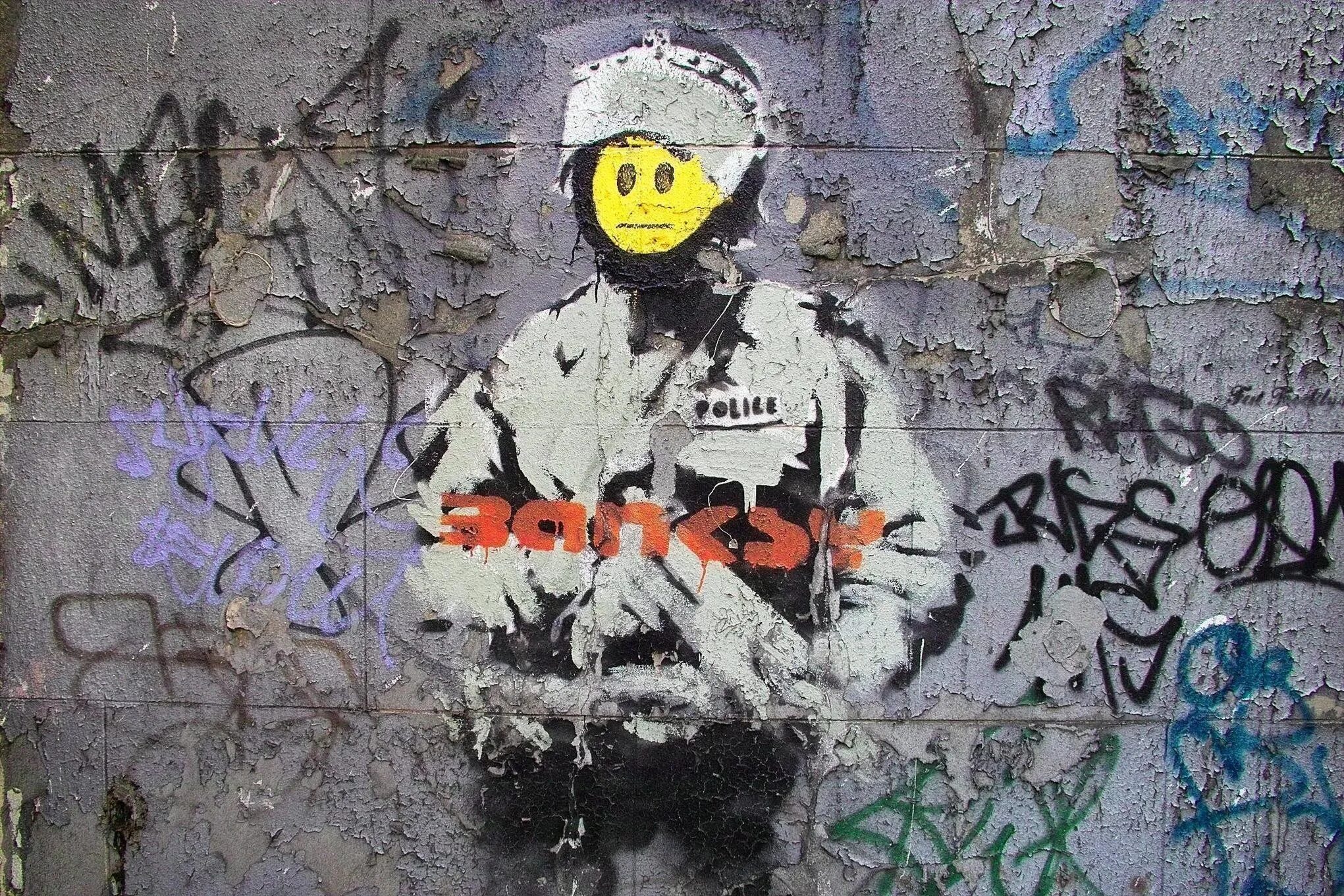 Бэнкси стрит арт 4. Banksy картины. Обои граффити. Уличное искусство Бэнкси. Искусство бэнкси