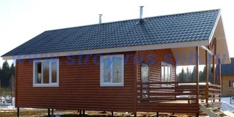 Баня 6х8 с террасой