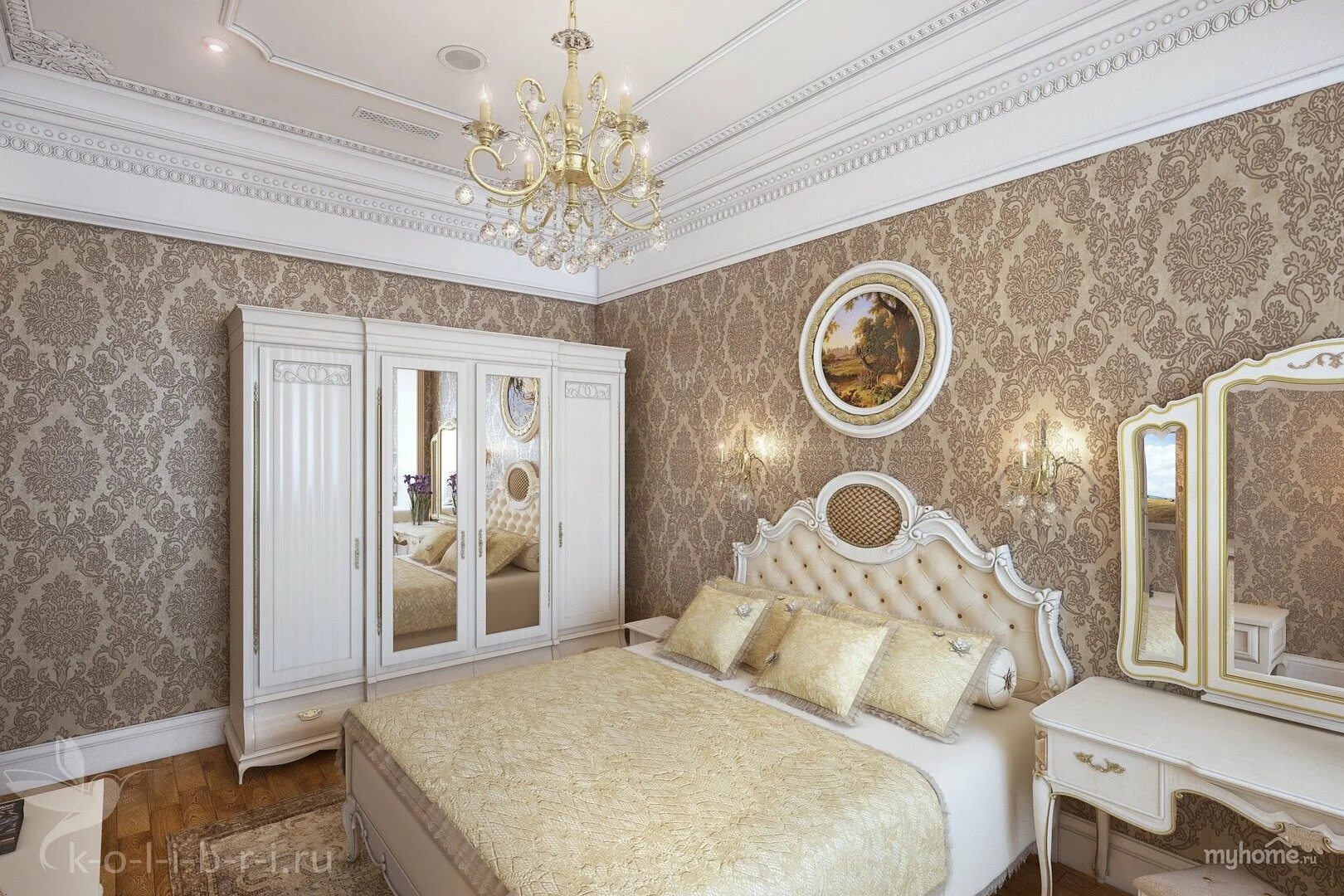 Обои багетом. Спальня в классическом стиле. Отделка стен молдингом в спальне. Спальня с молдингами на стенах. Комната в классическом стиле.