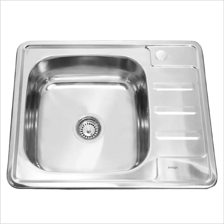 Стальная кухонная мойка. Мойка SINKLIGHT 5848. Кухонная мойка Mira Sink Light MSL-M-6350l 0,8/180. SINKLIGHT мойка врезная 6350 квадратная чаша с крылом 0.8/180 глянец. Мойка Мелана 58*48 правая врезная.