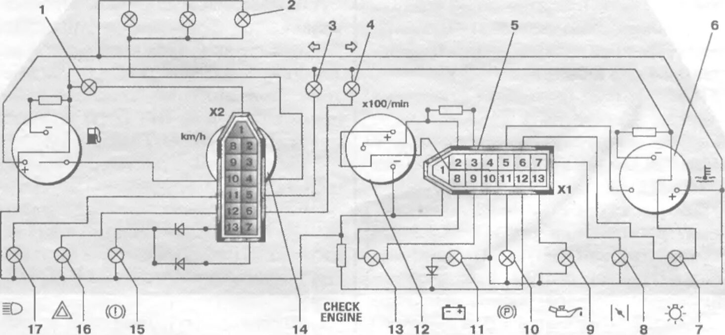схема щитка приборов нива 21213 инжектор. приборная панель ваз 2114 чертеж. схема панели приборов ваз 2110. эл схема приборной панели ваз 2110. схема приборной панели 2115.