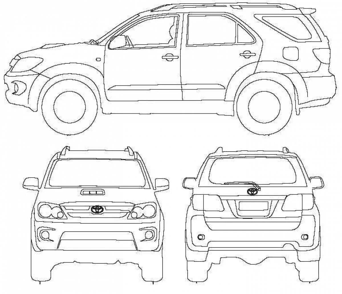 Тойота рав 4 чертеж. Тойота фортунер чертеж. Toyota RAV 4 Blueprint. Toyota rav4 2000 чертеж. Рисунок рав