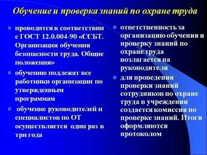Кто в организации подлежит обучению