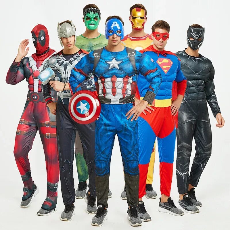 Costume de super-héros adulte pantalon serré unisexe adulte adolescent grand gro