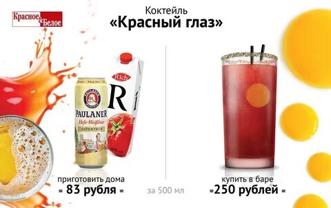 Красное белое коктейли