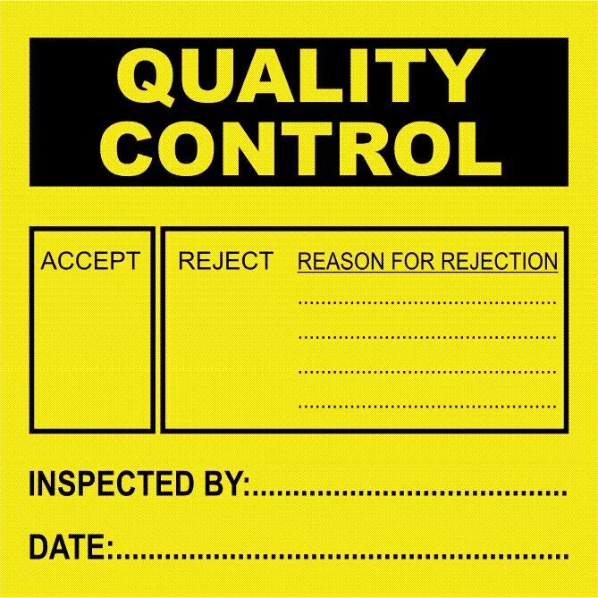 Бирка ОТК. Quality Control. Наклейка ОТК. Этикетка ОТК. Control label