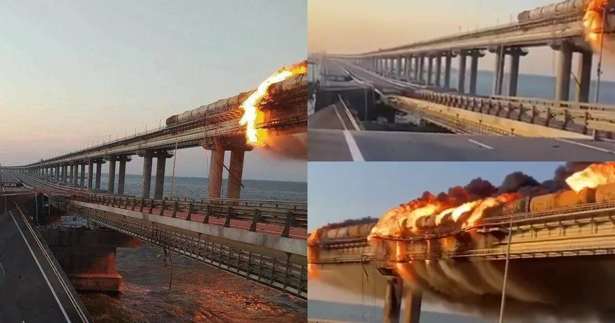 Крымский мост взорвали 2022. Крымский мост взорвали 2022 8 октября. Крымский мост через Керченский пролив. Крымский мост Керченский пролив. Германия взорвала крымский мост
