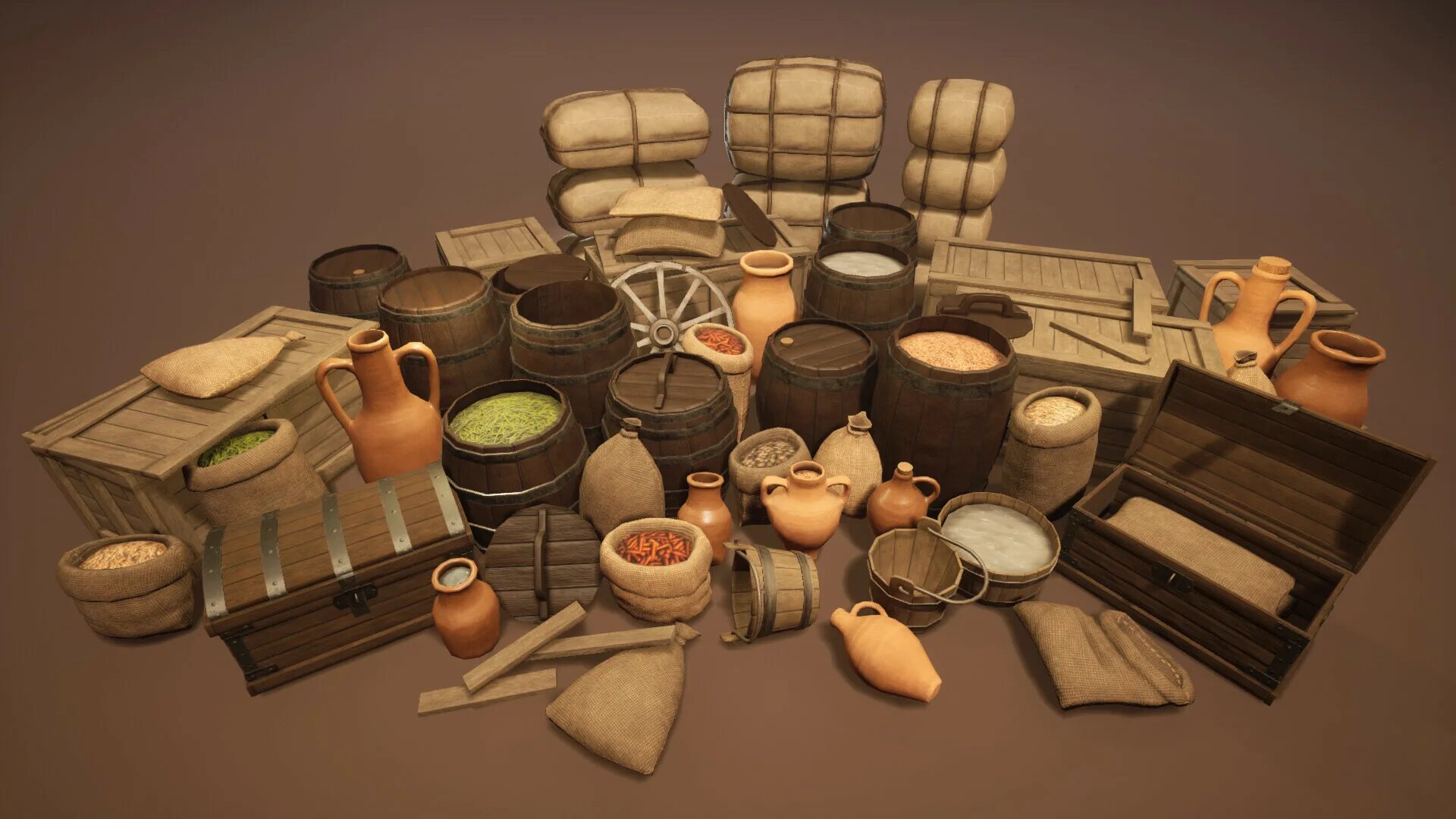 Props model. Пропсы 3д. medieval props. low poly medieval props.