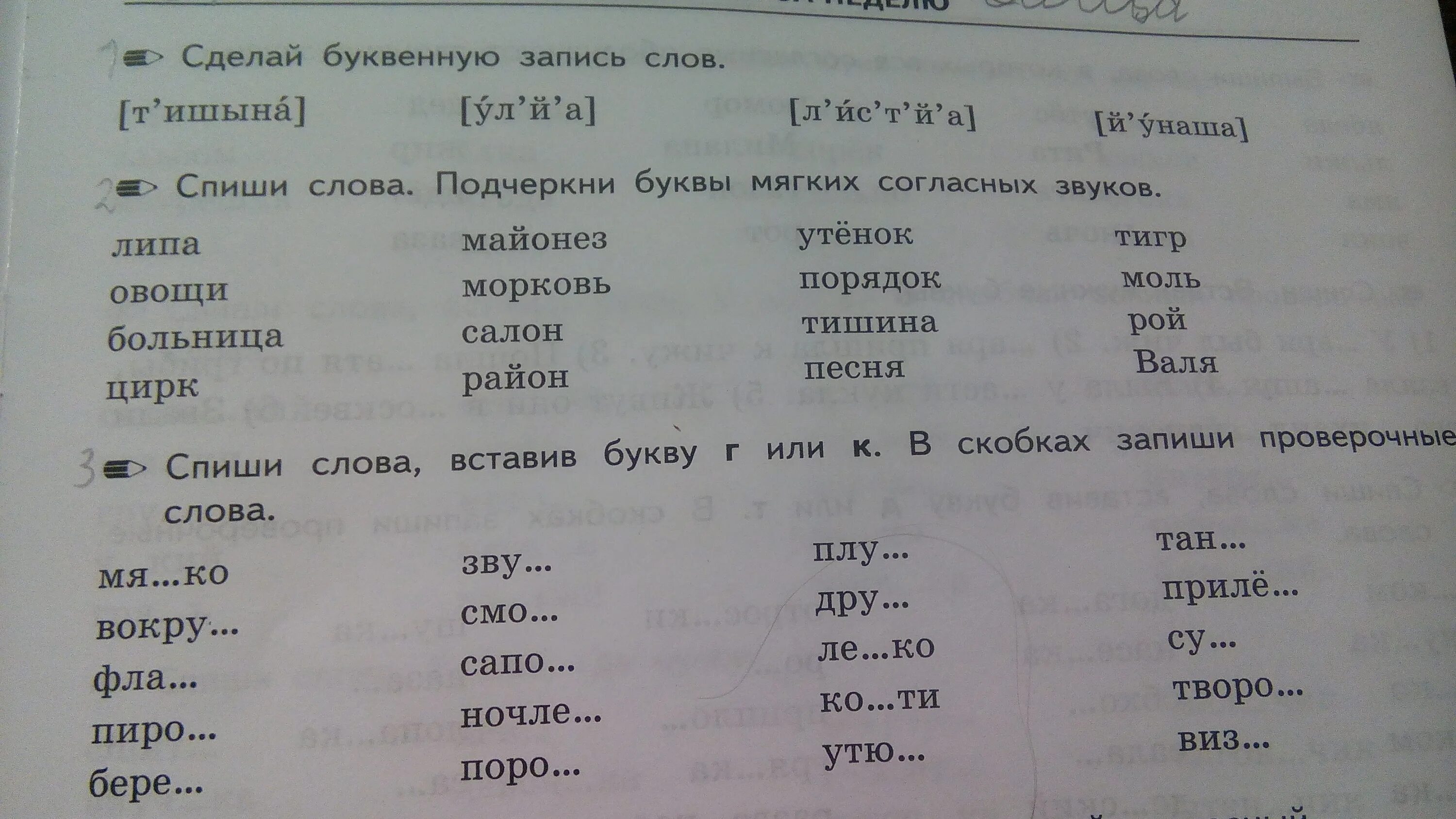 В слове речка все согласные звуки мягкие. Буквенная запись слова. Спиши слова подчеркни буквы мягкий могласный звуков. Как делать буквенную запись слов. Домашнее задание упражнение по русскому языку.