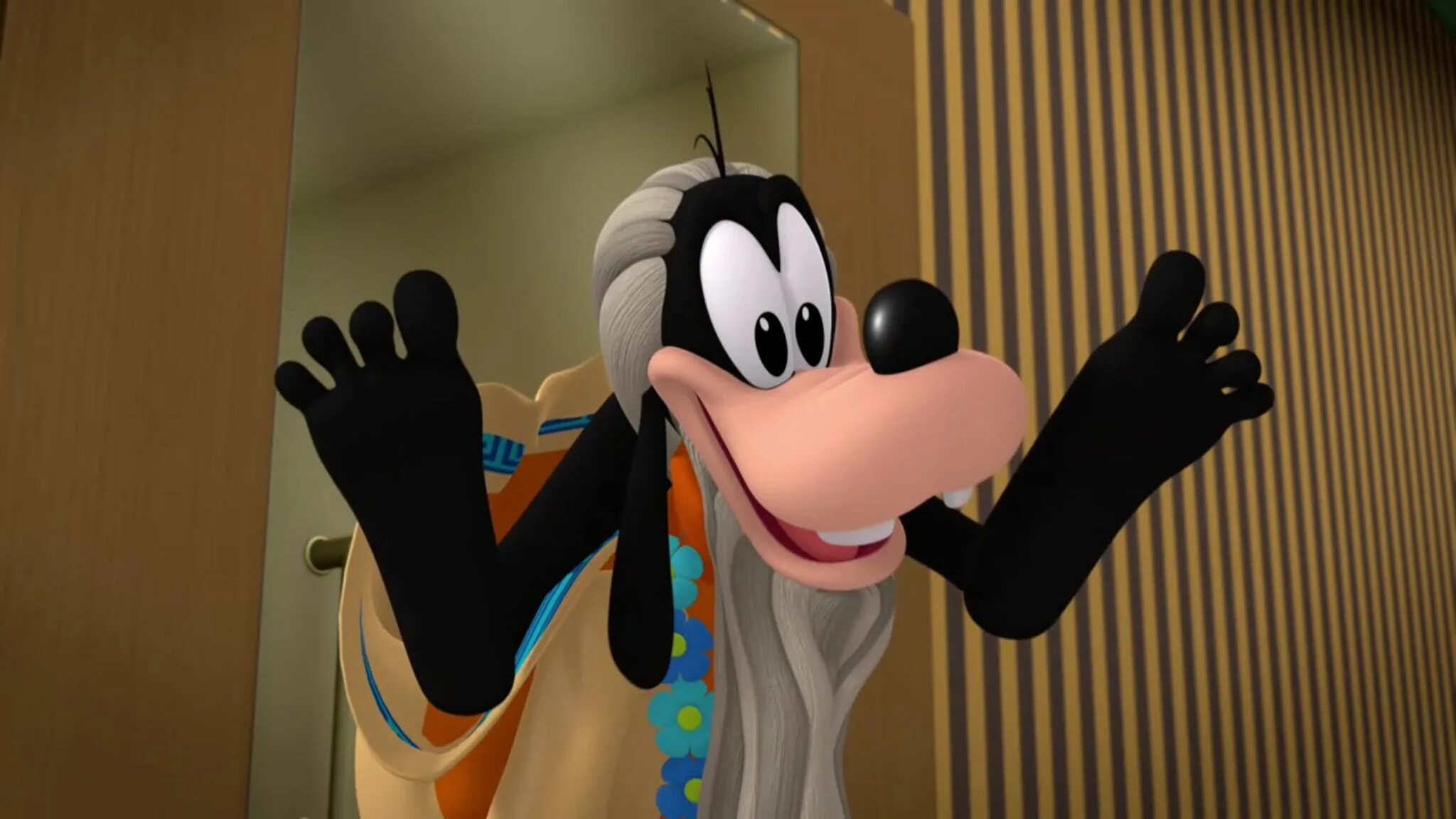 Child goose man foot mouse