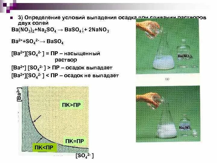 Ba no3 2 осадок. Выпадение осадка. Условие выпадения осадка из растворов.. Выпадение осадка соли.