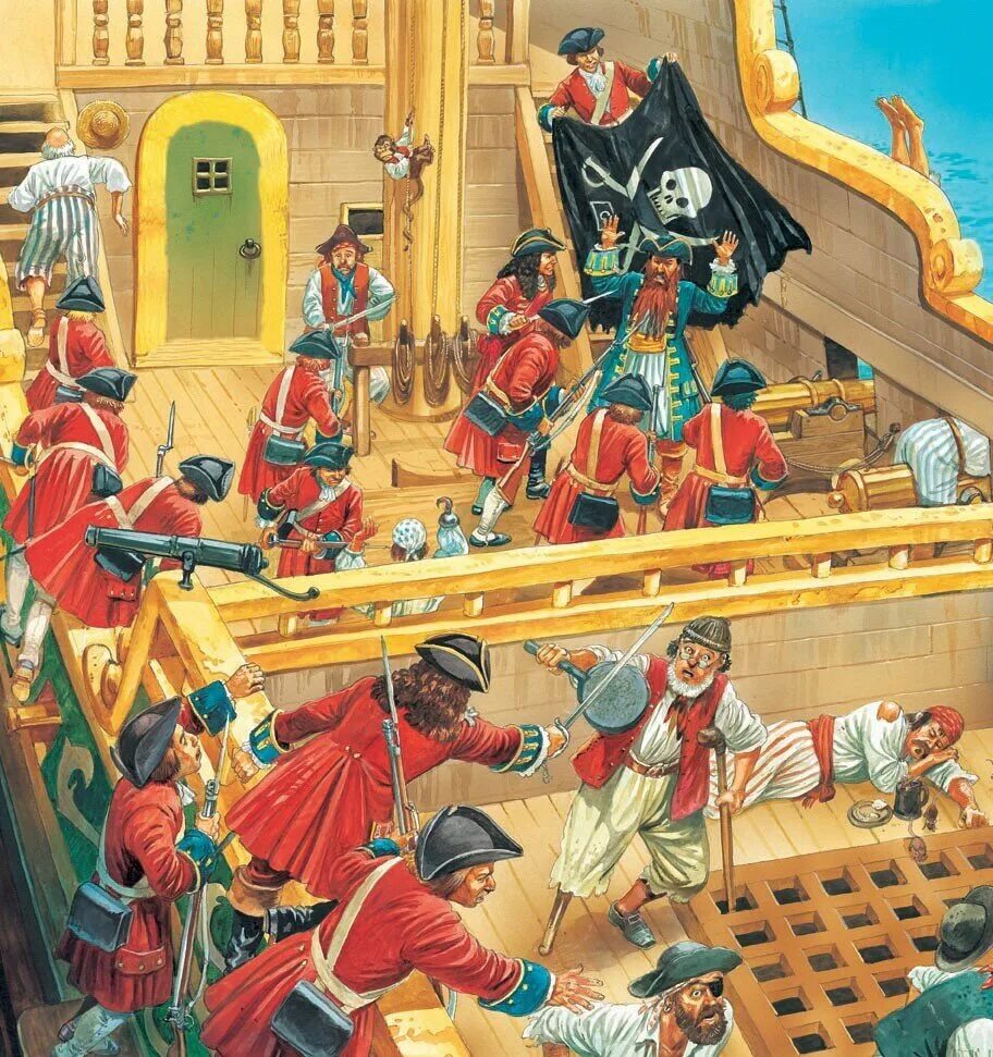 Когда будут сокровища императора. Питер Деннис пираты. Питер Деннис художник. Иллюстрации Питер Деннис пираты. Золотой век пиратства.