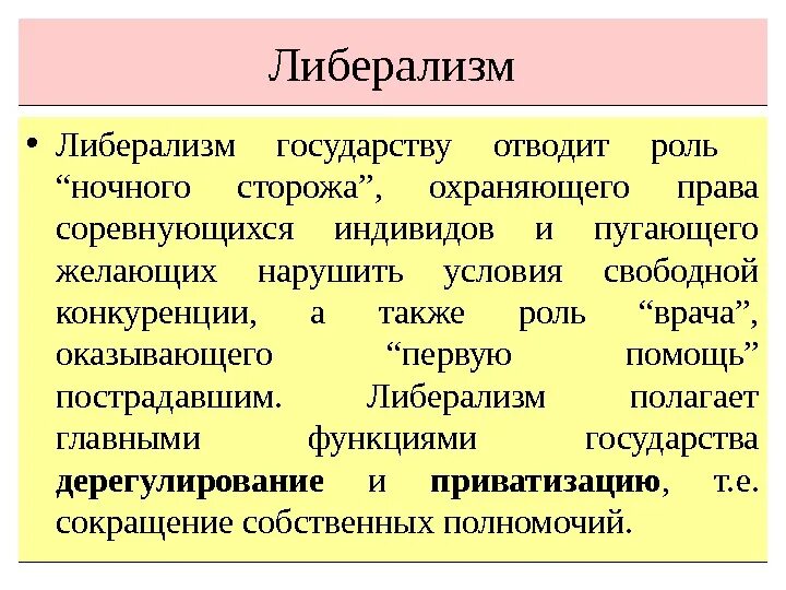 Место роль отведенная. Либерализм примеры. Роль государства в либерализме. Функции либерализма. Либерализм это кратко.