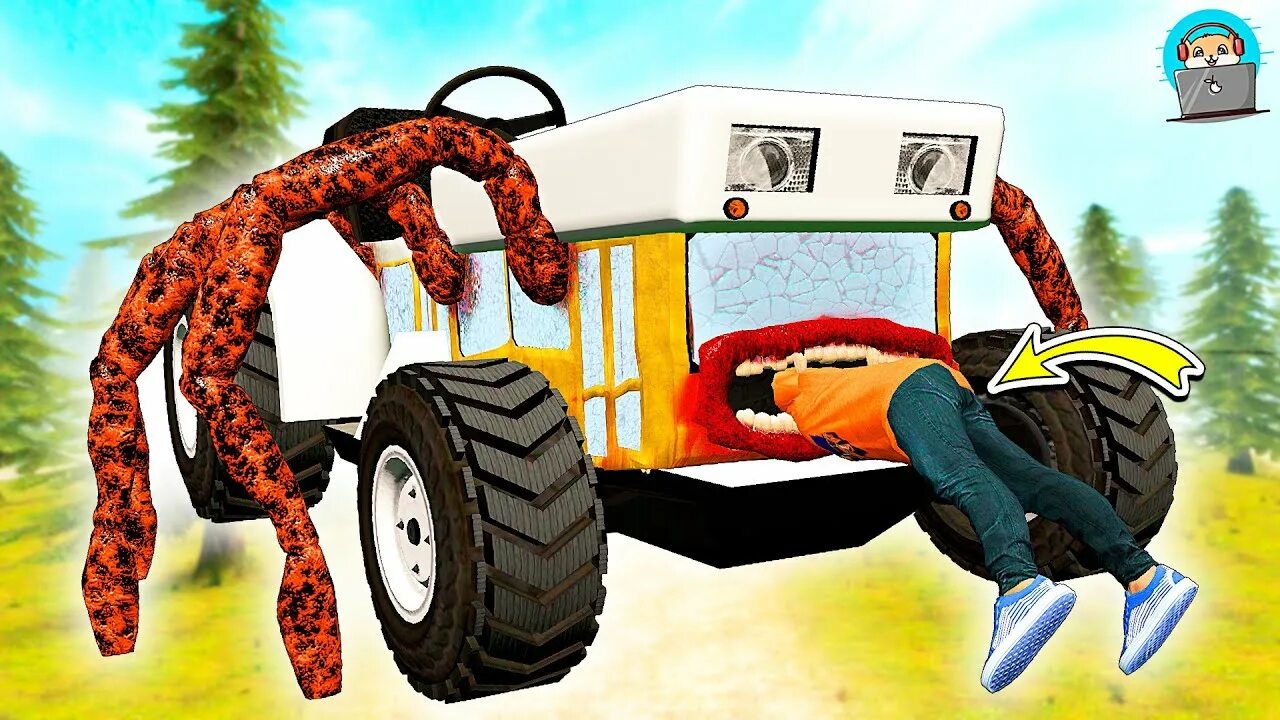 Дом пожиратель. Пожиратель автобус пожиратель автобус пожиратель. Трактор пожиратель. Автобус паук пожиратель. Страшный трактор.