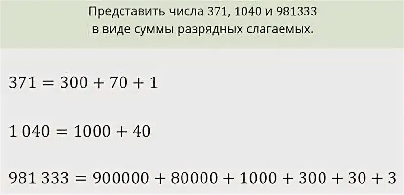 Сумма разрядных слагаемых 300 2