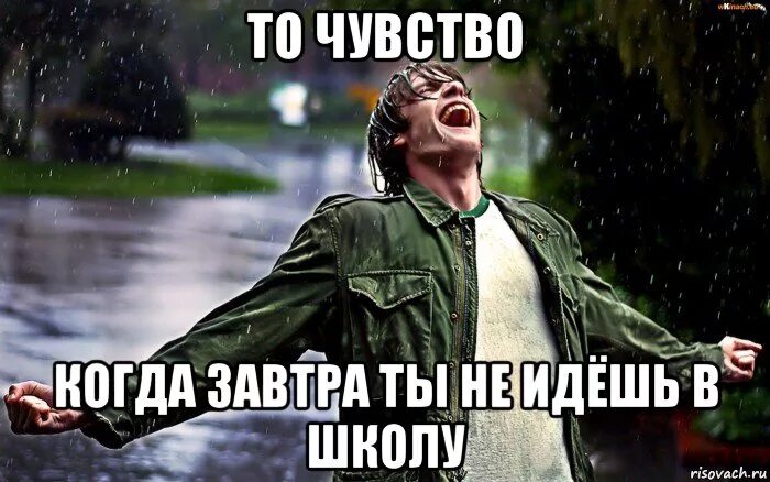 Завтра в школу том. Мем радость. Завтра в школу не идем. То чувство. Ура я не иду в школу.