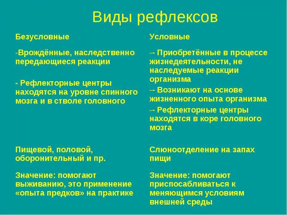 Виды рефлексов. Виды условных рефлексов. Типы рефлексов условные и безусловные. Виды врожденных рефлексов.