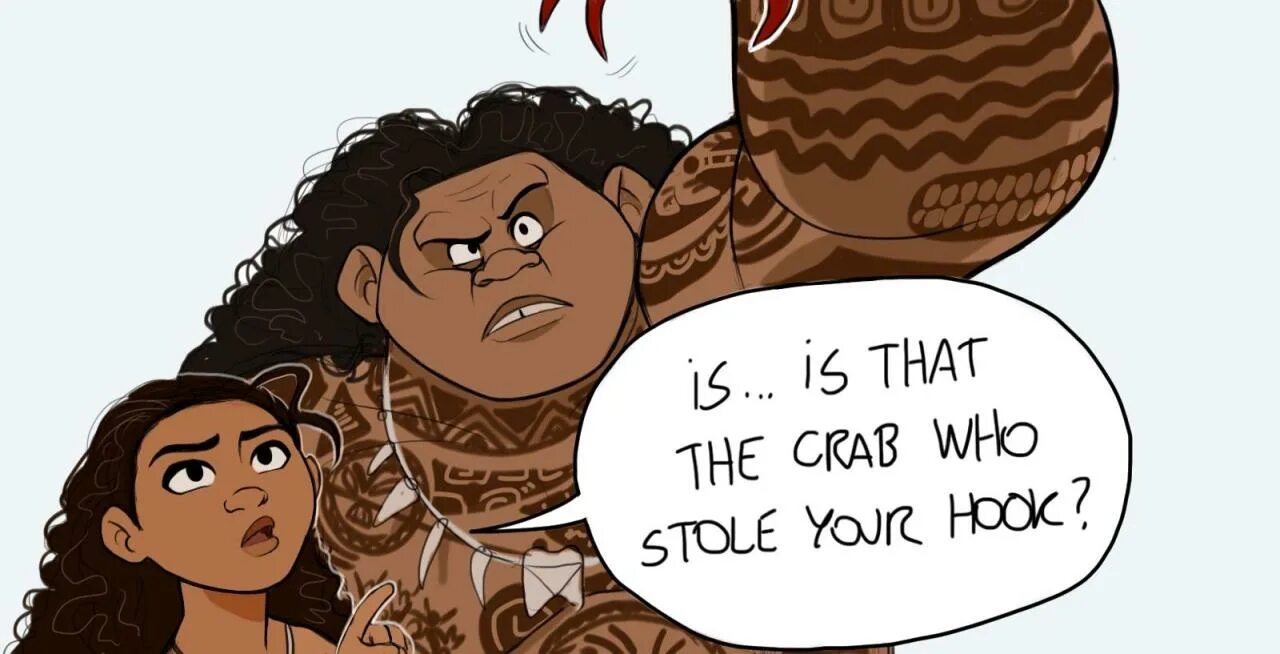 Моана краб текст. Моана Мауи краб. Картинки Таматоа из мультика Моана. Комиксы про Моану.