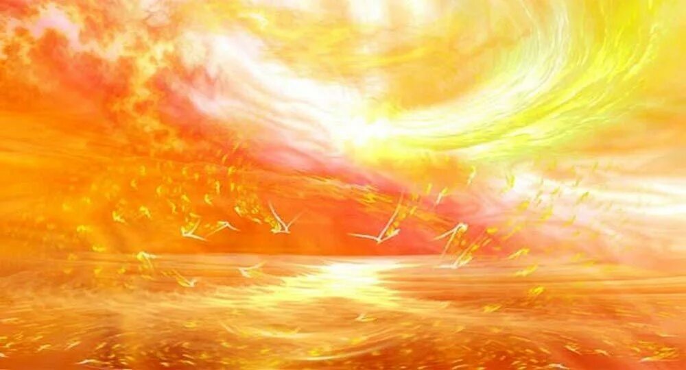 Огненное солнце. Огонь души. Свечение на черном фоне. Туманность феникса. Яркая вспышка.